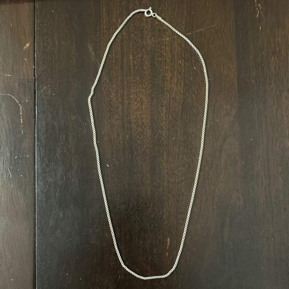 Sterling Silver 925 Italy Box Chain 18" Necklace